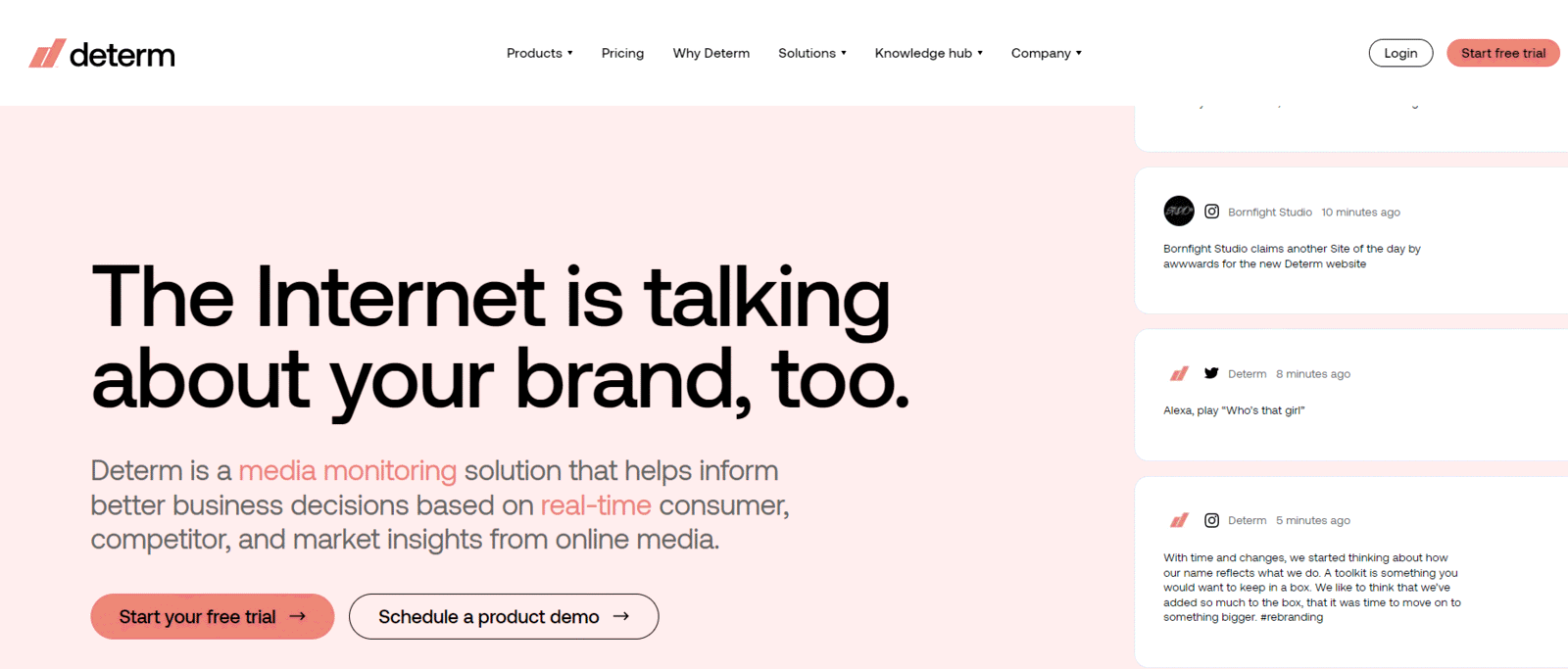Determ rebrand: Mediatoolkit.com to Determ.com