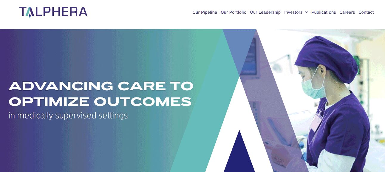 Talphera rebrand: AcelRx.com to Talphera.com